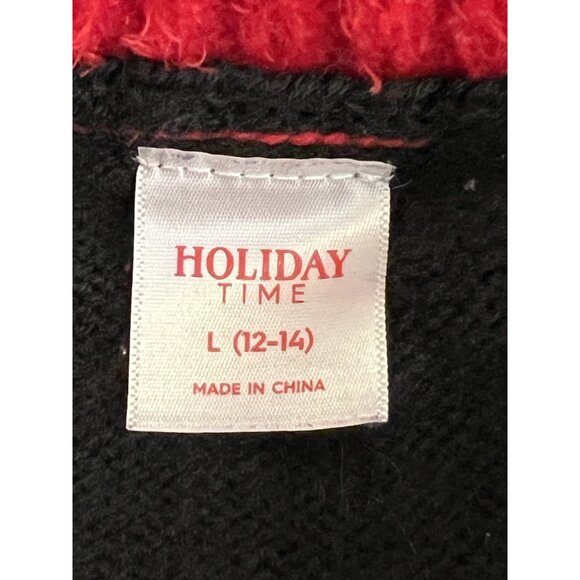 Christmas Sweater “Ugly” Llama Sz L (12-14) Black Sequins Cactus Stretchy - Picture 8 of 10